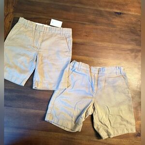 NWT girls crewcuts shorts school uniform khaki 2 pair sz 8 and 10